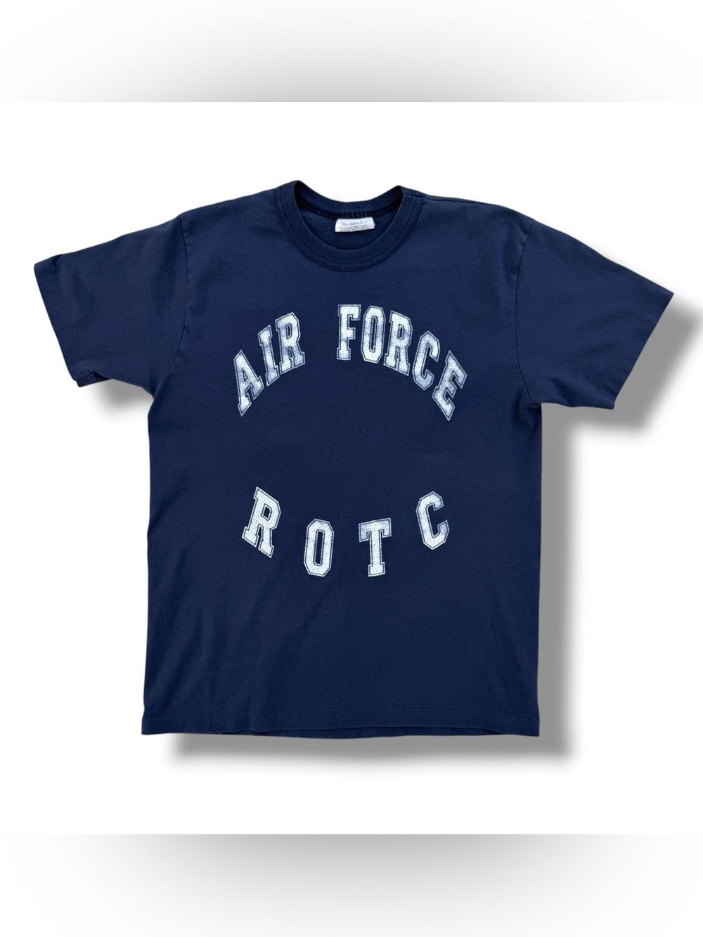 Vintage Air Force ROTC T-Shirt Navy Blue Size Large Single Stitch 90s